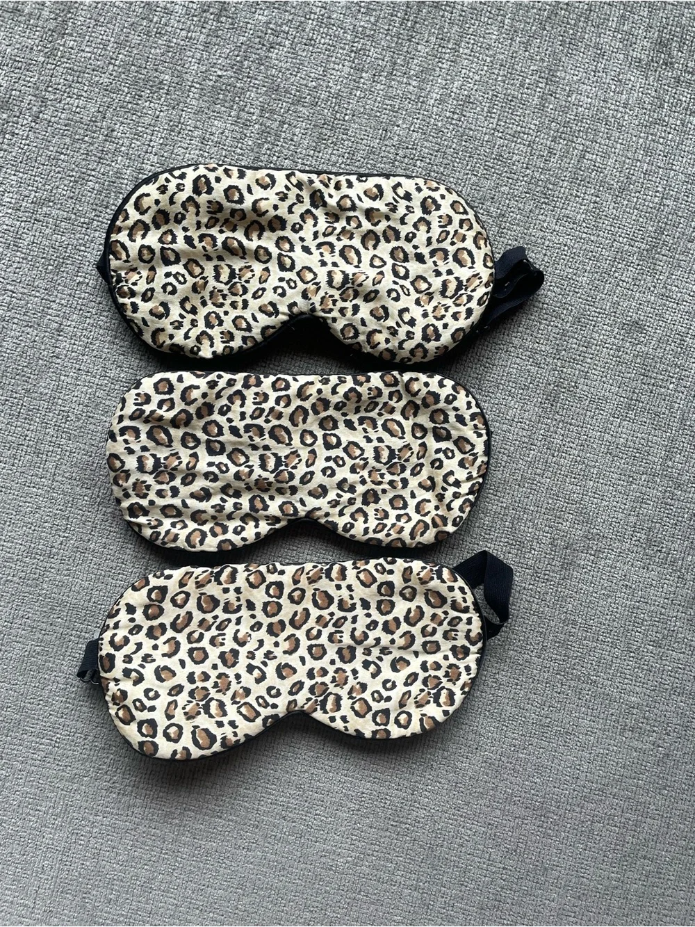 3/$15 Set of 3 Satin Leopard Print Sleep Mask - Beige and Brown
